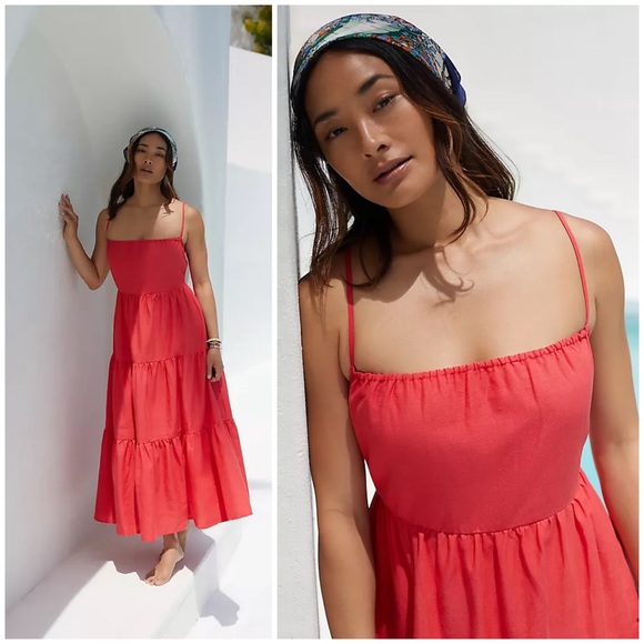 Anthropologie Dresses & Skirts - Anthropologie Charlie Holiday Jenna Linen Blend Maxi Dress Oversize Size 10 NWT